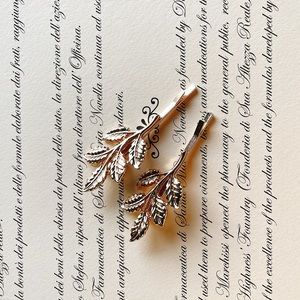 Gold leaf hair pins